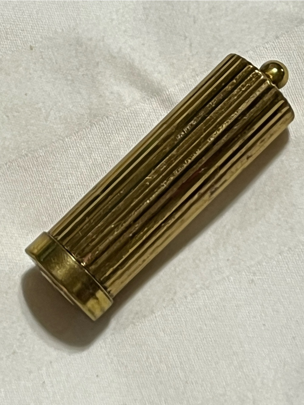 Revlon Gold Ribbed Vintage-Style Lipstick Case